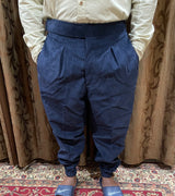 blue high waisted gurkha pants