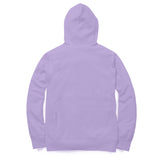 Back View - lavender hoodie with mountain print 