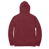 Back View - maroon hoodie with dragon design
