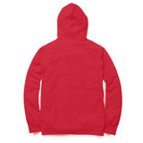 Back View - red hoodie with dragon design