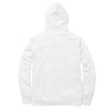 Back View - white hoodie with dragon design