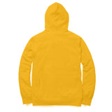 Back View - yellow hoodie with dragon design