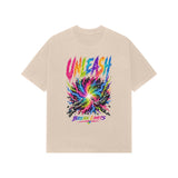 beige oversized graphic shirts 