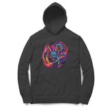 black hoodie with dragon design
