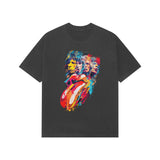 black rolling stones oversized tee