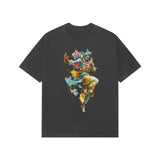 black shiv printed t shirt