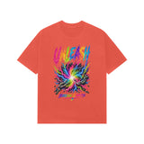 brick red oversized graphic shirts 