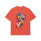 brick red rolling stones oversized tee