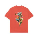 brick red shiv printed t shirt