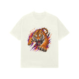 cream oversized tiger graphic tee