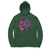 green hoodie with dragon design