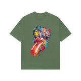 green rolling stones oversized tee