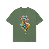 green shiv printed t shirt