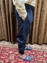 navy blue high waisted gurkha pants