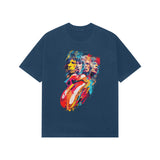 navy blue rolling stones oversized tee