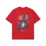 red oversized graphic shirts 
