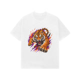 white oversized tiger graphic tee