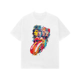 white rolling stones oversized tee