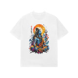 white shiv shankar printed t shirt