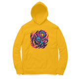 yellow hoodie with dragon design